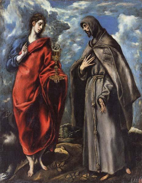 El Greco SS.John the Evangelist and Francis oil painting image